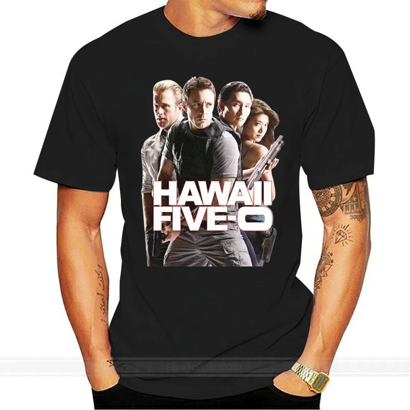 funny t shirts Flesiciate Men Hawaii Five 0 Poster Design T-Shirts Men Casual Printed T-Shirt