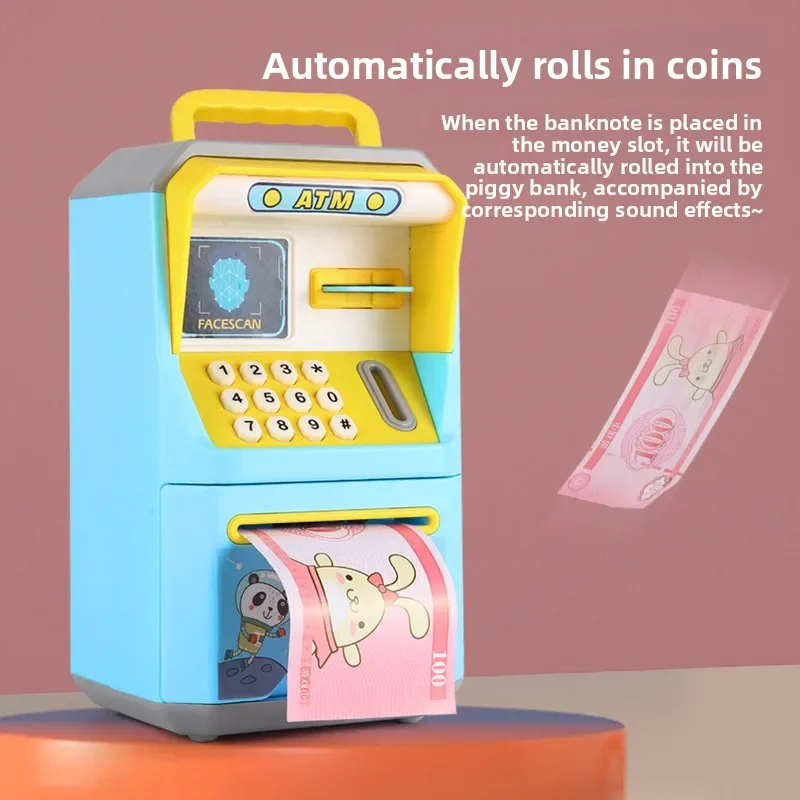 DurableChildren's Piggy Bank Cultivate Savings Habits Simulation ATM Bot Manipulation Face Can Enter And Exit Piggy Bank