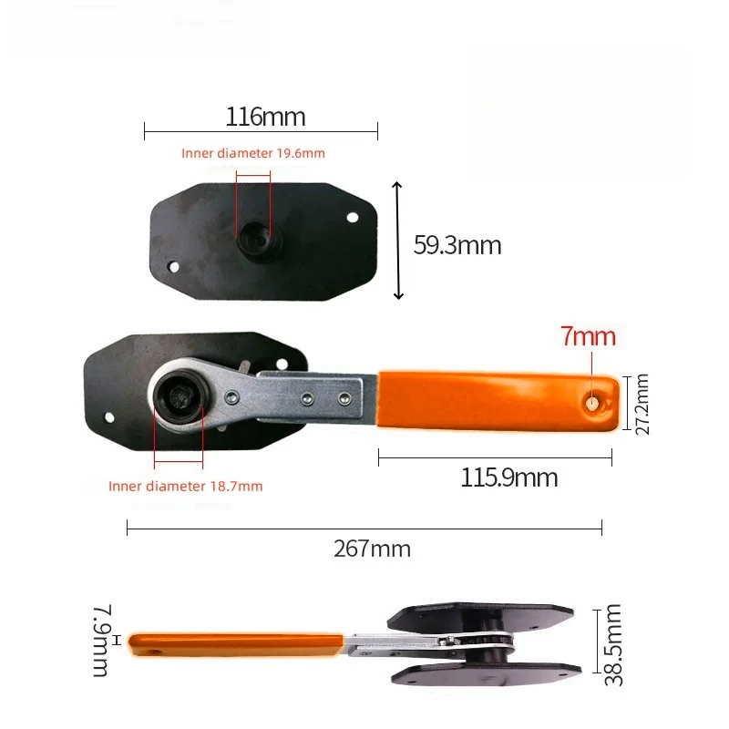 Strumento per pressa pinza freno per auto, chiave freno compressore può oscillazione a cricchetto da 360 gradi per riparazione e sostituzione dei freni auto