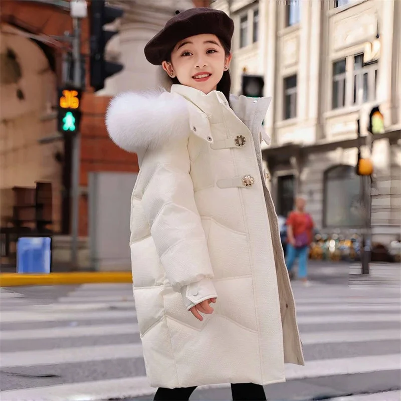 

Girls Down Coat Overcoat Jacket Windbreak Outerwear 2024 Princess Thicken Winter Warm High Quality Christmas Gift Children's Clo