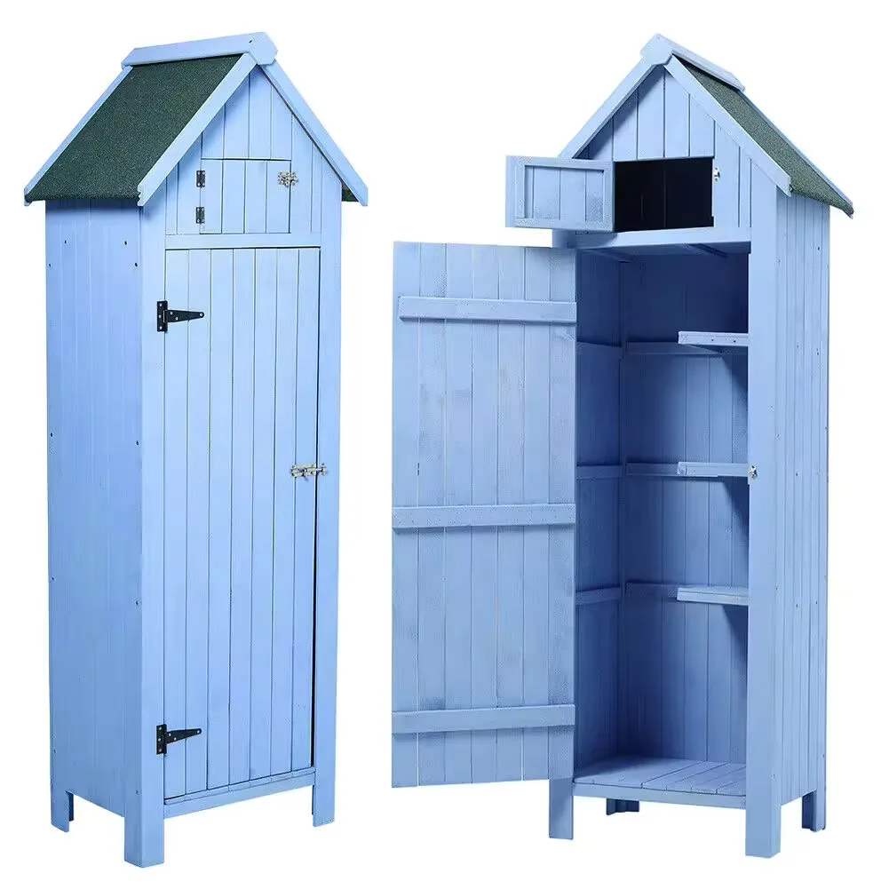 

Large Outdoor Garden Storage Sheds Cabinet Wood with Metal Frame Rot Proof Feature Cheap Backyard Shed House