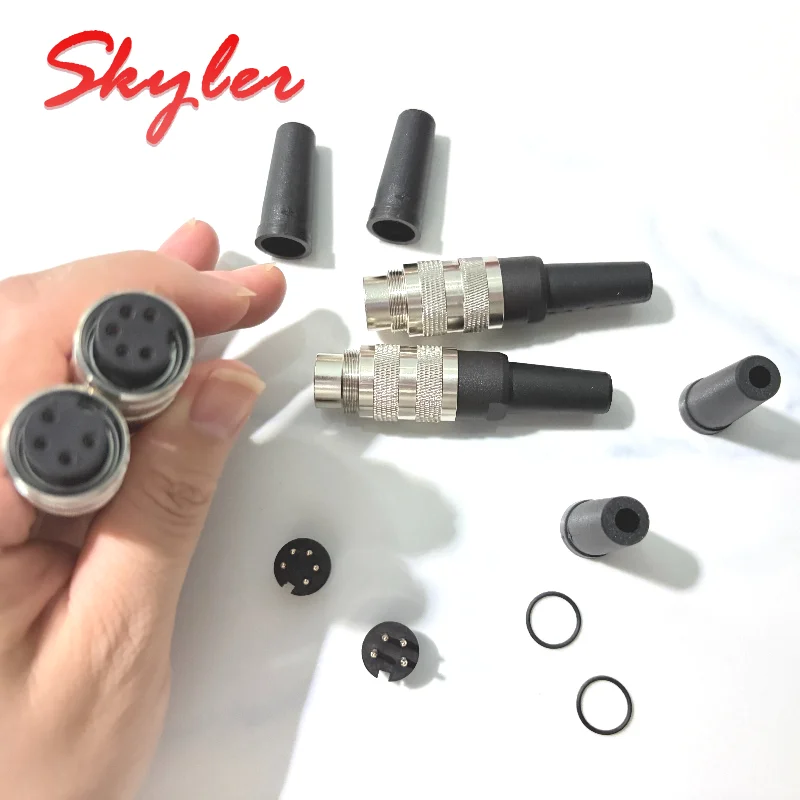 M16 C091 Circular Connector Waterproof Aviation Plug Socket 3 4 5 6 7 8 12 14 Pin Male Female IP67 Metal J09 Cable Connector Set
