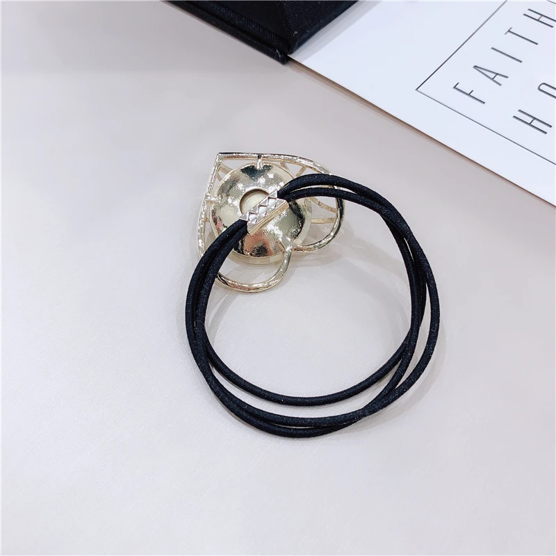 New Fashion Korean Style Shining Heart-shaped Crystal Rubber Bands Hair Rope For Girl Women Ponytail Hair Elastics Accessories