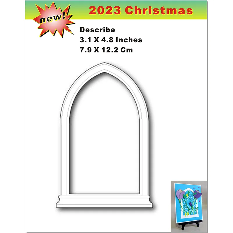 Molde de corte de Metal para manualidades de ventana grande gótica, sello de libro de Clip, álbum de fotos, decoración en relieve, tarjeta de papel hecha a mano, regalo, nuevo