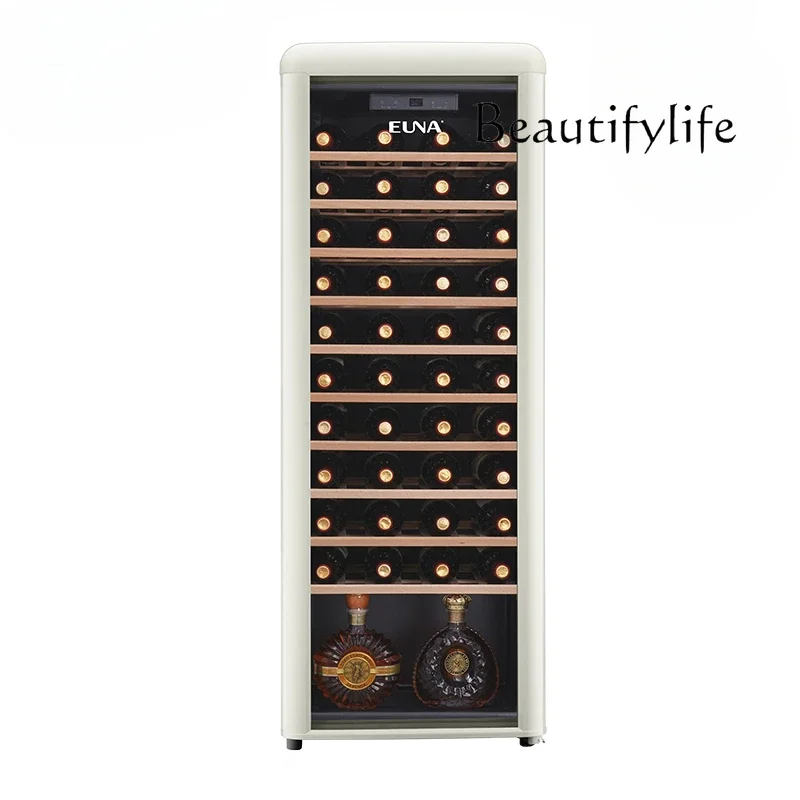 

Retro red wine cabinet air-cooled constant temperature embedded living room ultra-thin ice bar refrigerator