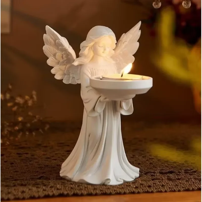 Angel design ceramic candle holder, romantic and warm, charming small Christmas decorations 2026