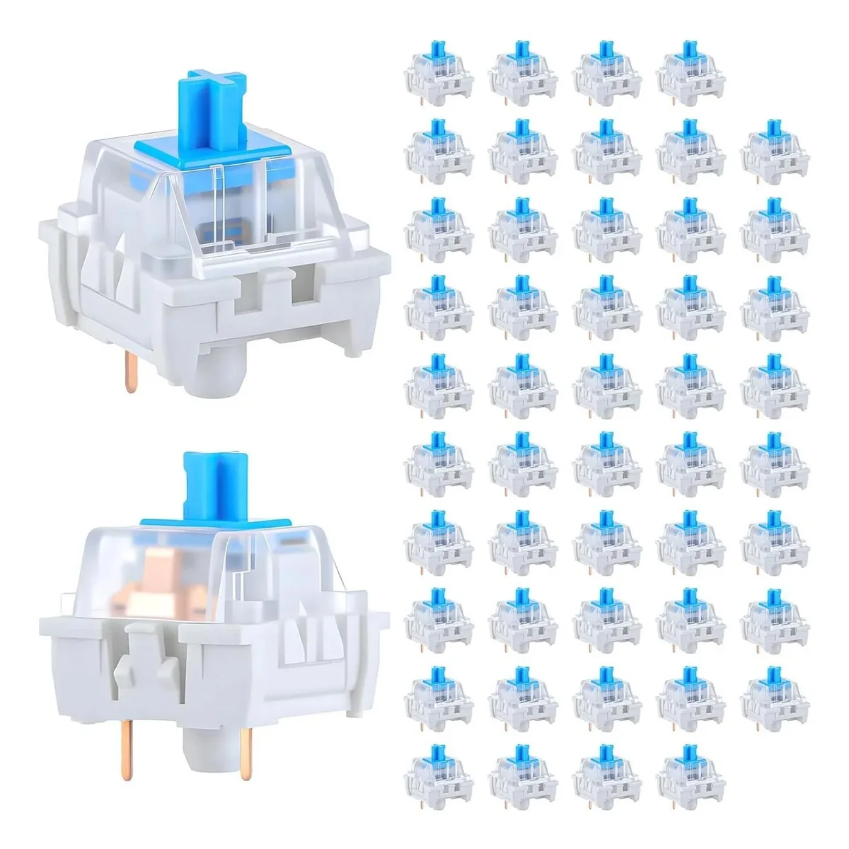 50 PCS Mechanical Keyboard Switches Keyboard Clicker 3 Pin Blue Switch Replacement Keyboards Keys 