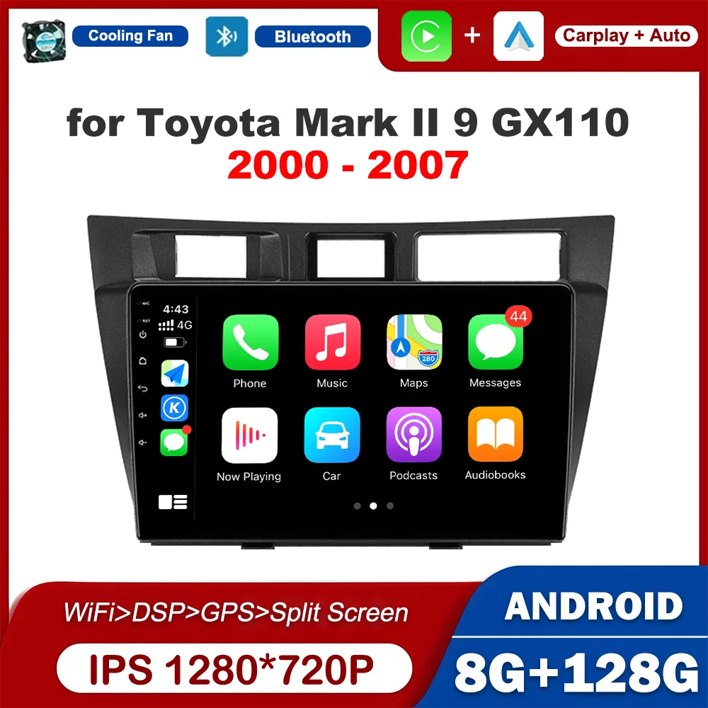 

Android Intelligent System GPS Navi Car Radio Multimedia Player 9 inch 2.5 D Touch Screen for Toyota Mark II 9 GX110 2000 - 2007