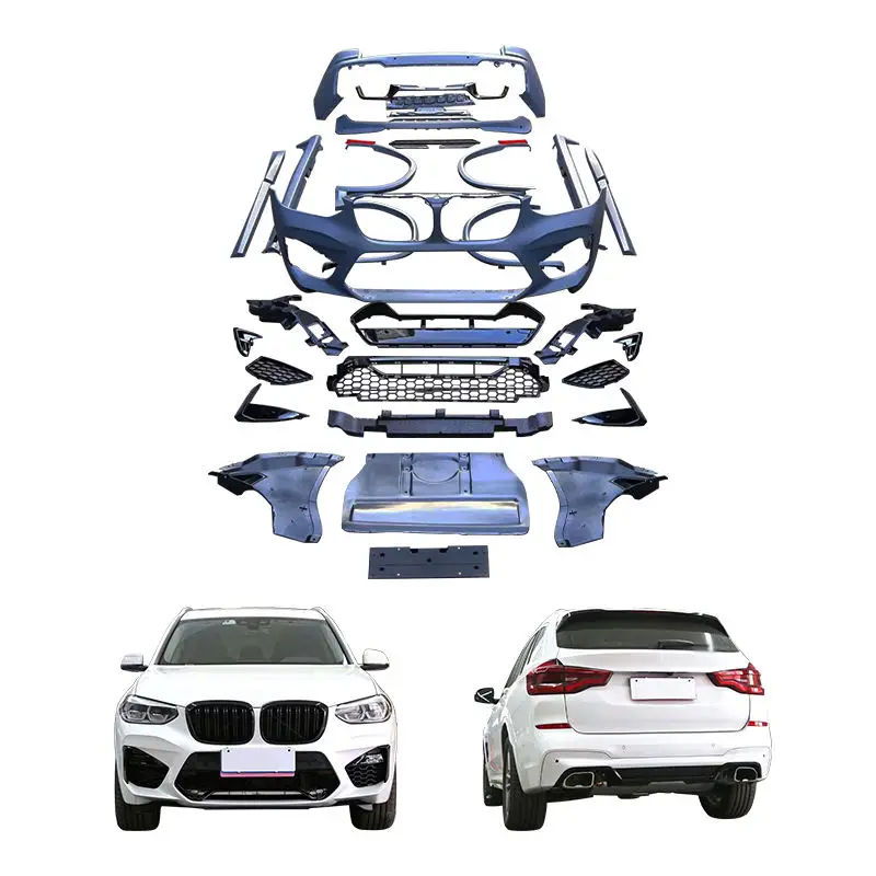 2017-2024 G01/G08 New Proportional Body Kit, featuring fog light openings, front and rear bumpers, suitable for upgrading BMW X3