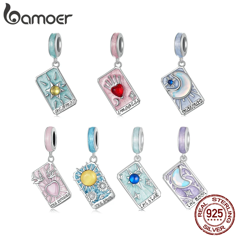 

BAMOER 2025 Tarot Series Solid 925 Sterling Silver Hermit Queen Charm fit Original Bracelet DIY Jewelry Accessories bamoer Beads