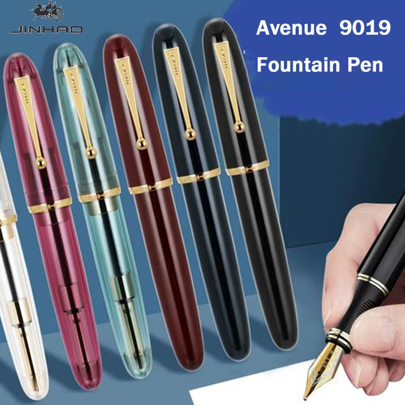 

Jinhao 9019 Fountain Pen Luxury Gift Box Iridium Nib Calligraphy Pens Students Office Writing Supplies Converter Included NO INK