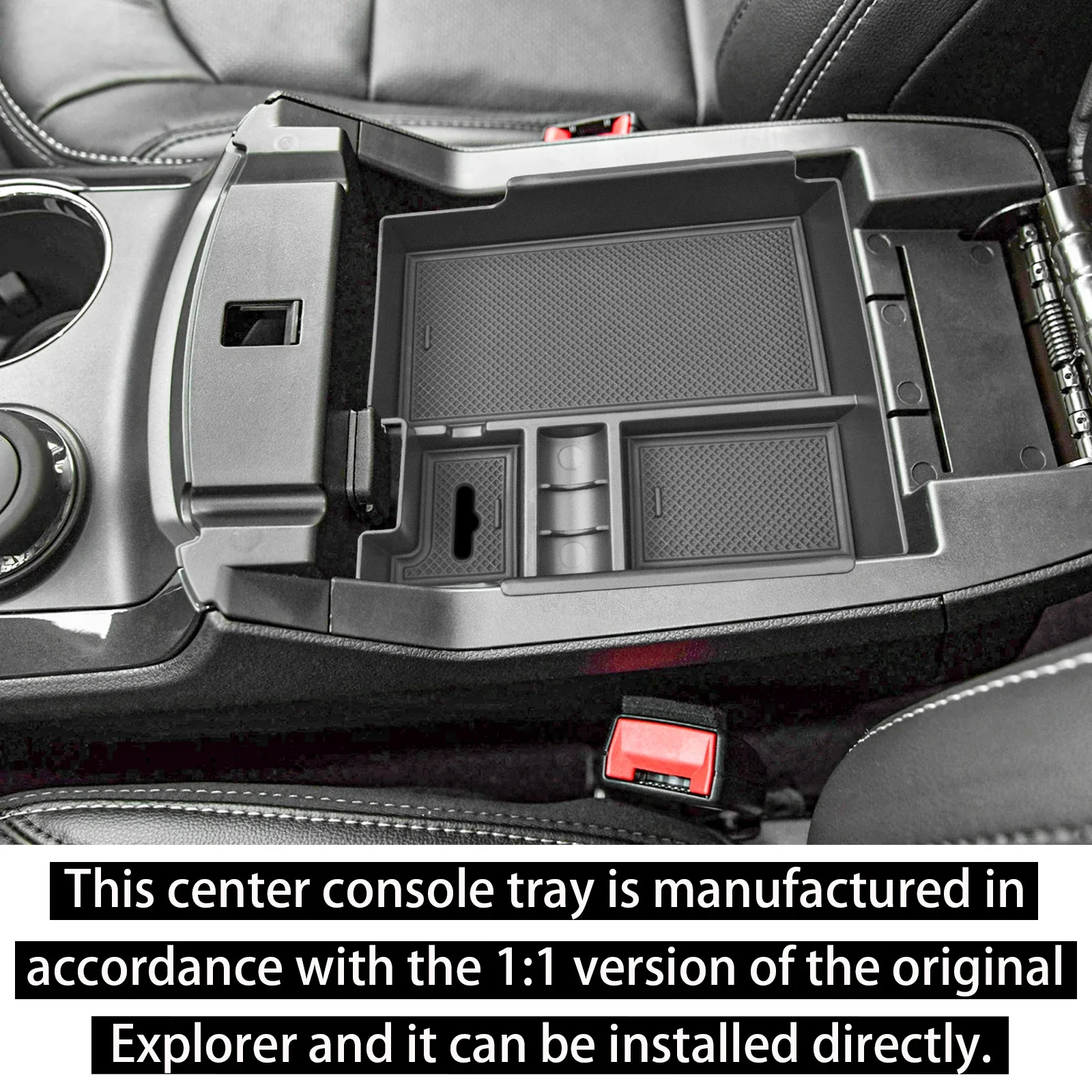 Caja de almacenamiento con reposabrazos para consola central, bandeja ABS, organizador de insertos, paleta de guantes para Ford Explorer 2012 2013 2014 2016 2017 2018 2019