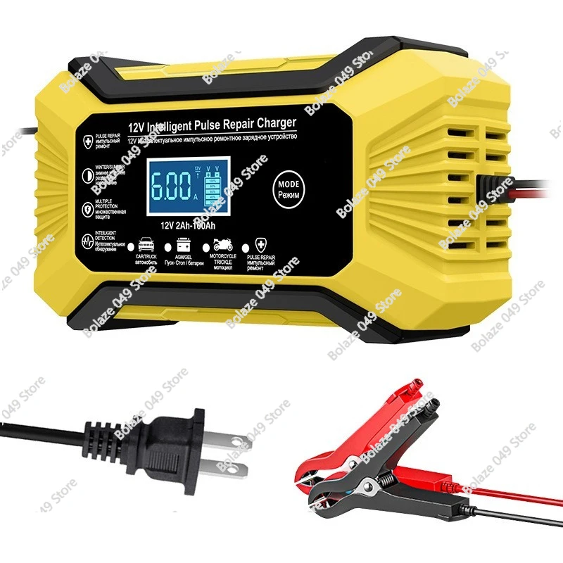 

Трансграничное автомобильное зарядное устройство 12V6A, зарядное устройство для свинцово-кислотных аккумуляторов мотоцикла, полная остановка