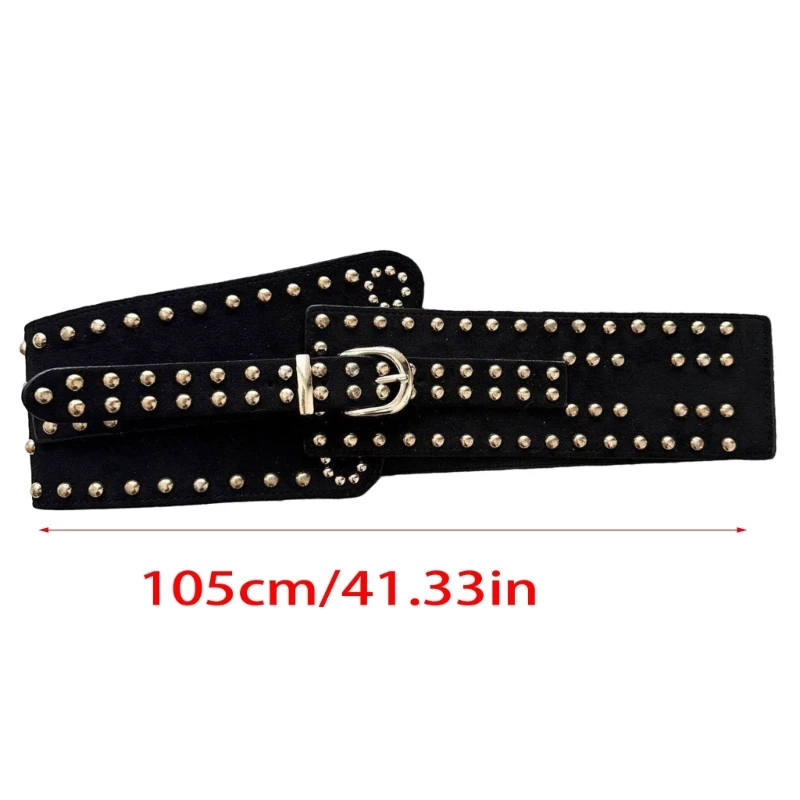  Edgy Spiked Waist Trainer Belt Soft PU Leather Adjustable Waist Cincher Perfect For Outfits And Costumes