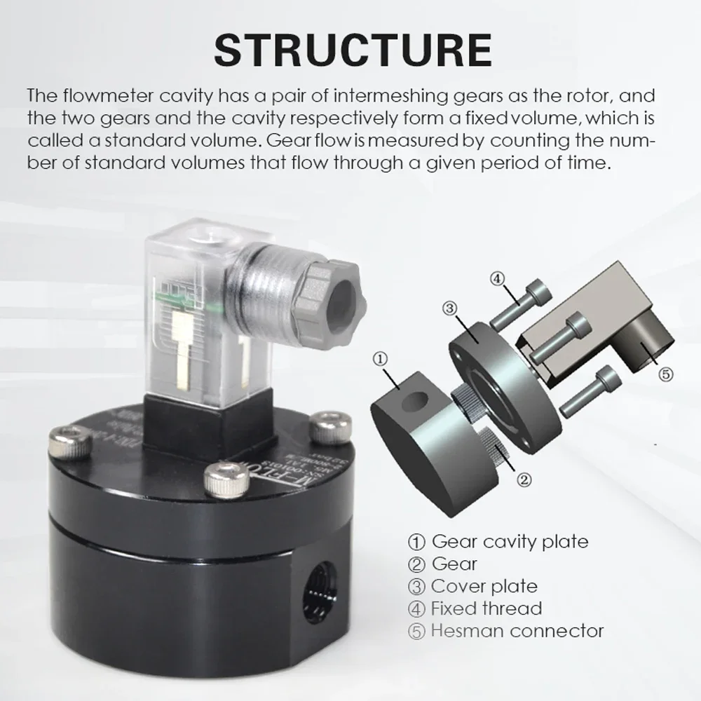 M Shanghai Cixi Integrated Display High-precision Micro Elliptical Gear Flowmeter Volumetric Flowmeter