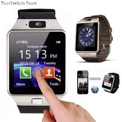 Tela de toque digital relógio inteligente dz09 q18 pulseira câmera bluetooth relógio de pulso sim cartão smartwatch ios android telefones apoio
