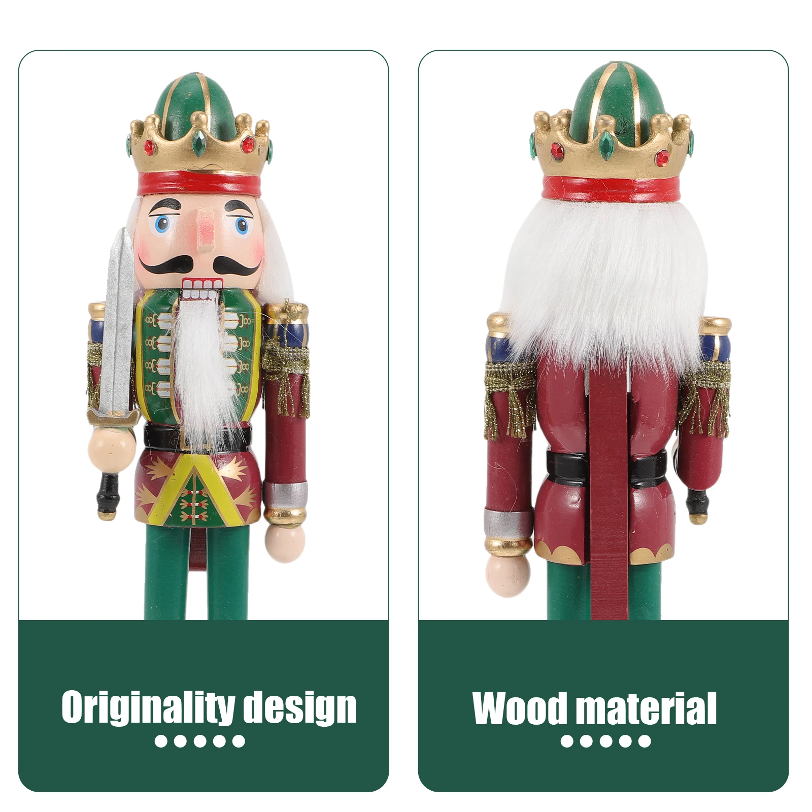 

Nutcracker Ornament Figurines Christmas Decor Traditional Wood Soldier Figure Holiday Nutcrackers Decorations Decorative