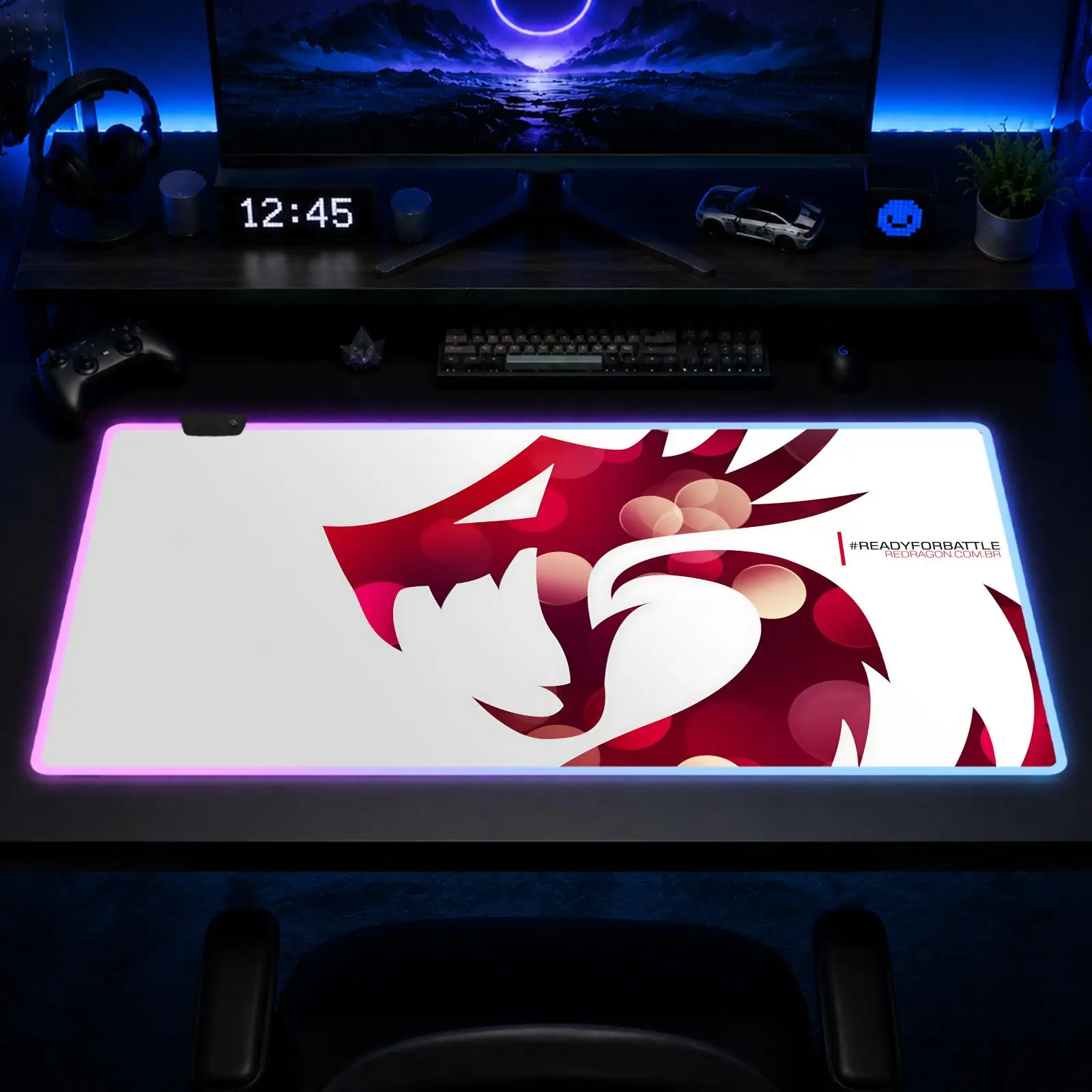 Коврик для мыши Redragon, игровой, аниме-стиль, XXL, RGB, настольный коврик с LED-подсветкой, резиновый, для рабочего стола