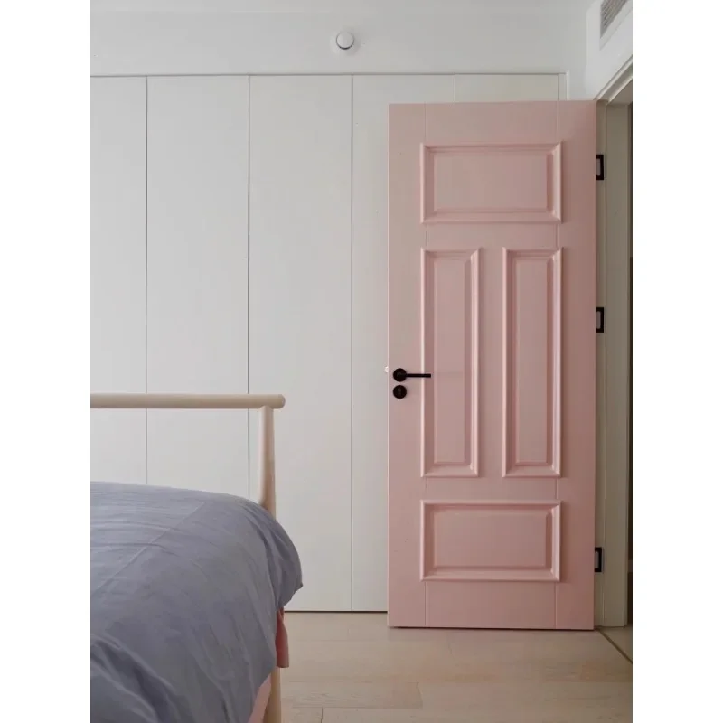 Bedroom door opposite paint room door double open soundproof set door indoor paint-free wooden  white French retro