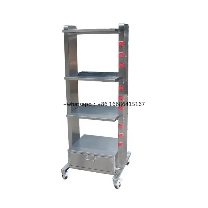 Vet Trolley Cheap Price WT-07 Multi-layer Vet Equipment Load-bearing Cart With Socket Stainless Steel Vet Trolley
