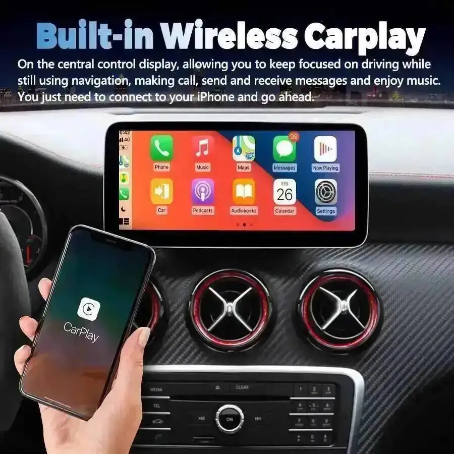 Android Car Radio Touch Screen For Benz A CLA GLA  W176 C117 X156 W463 2013-2018 Auto Navigation Multimedia Video Player Carplay