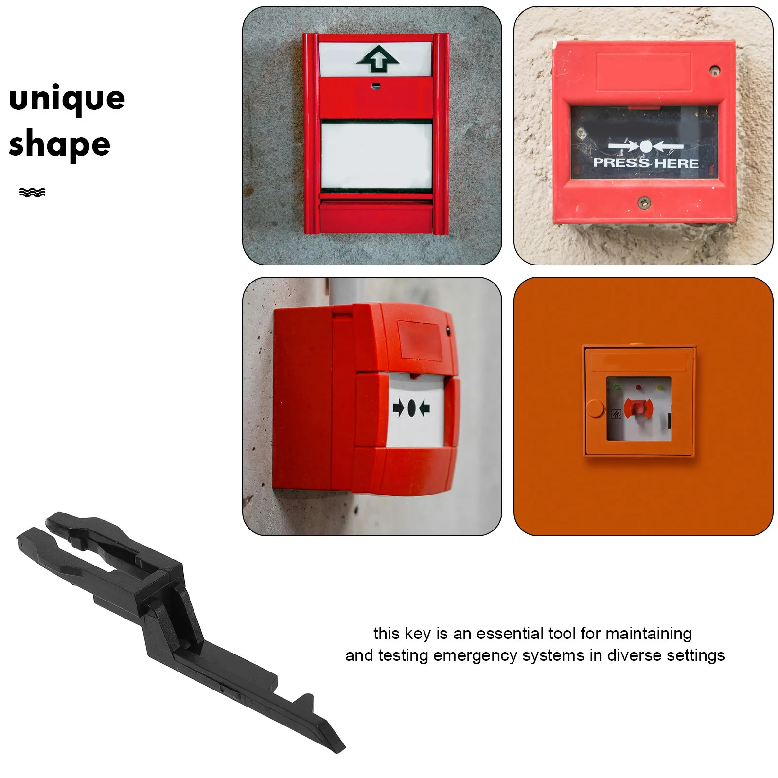 10Pcs Emergency Glass Break Key Switch Fire Rescue Panic Button Reset Function for Interior Door Safety Accessory Black