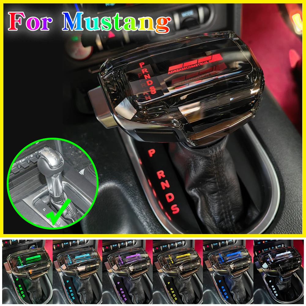 

For Ford Mustang led Crystal Gear shift knob modified illuminated gear head stick car accessories Shift Lever Gearbox Handle