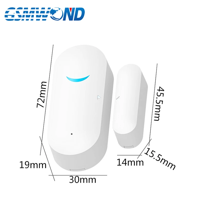 Tuya WiFi Door Window Sensor White Open / Close Detector APP Reminder Work With Tuyasmart APP Compatible With Alexa Google Home