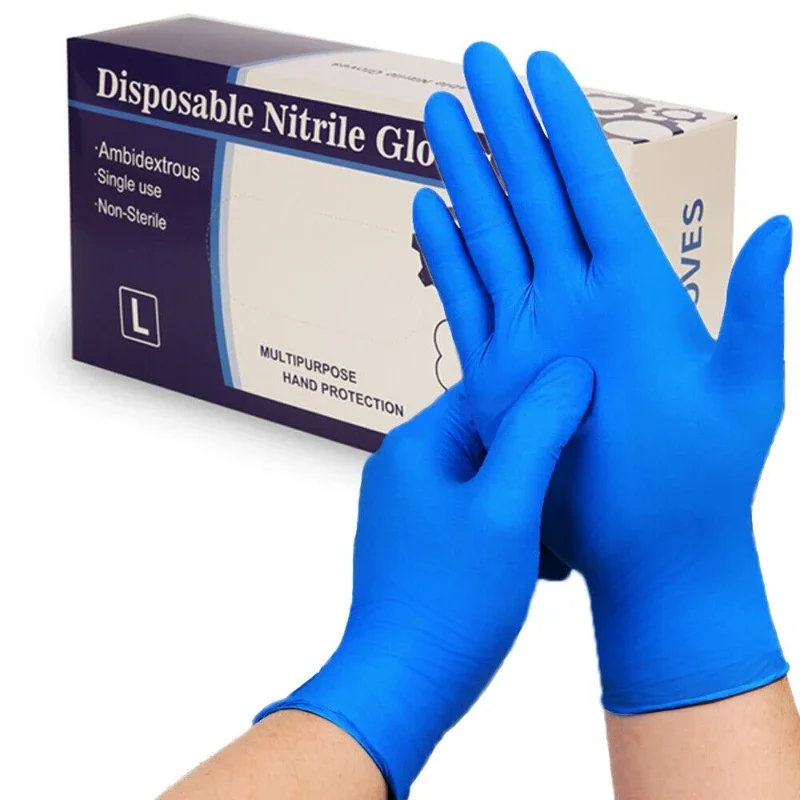 

20/100PCS Blue Disposable Nitrile Gloves Industrial Grade Protective Work Gloves for Auto Mechanic Cleaning Gloves Powder Free
