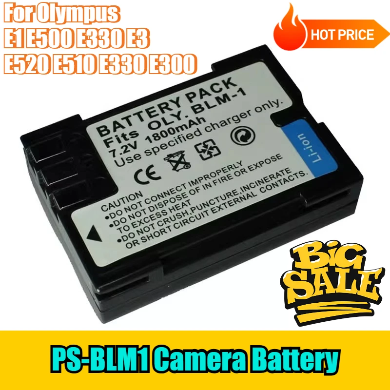 

PS-BLM1 Camera Battery 7.2V 1800mAh for Olympus E1 E500 E330 E3 E520 E510 E330 E300