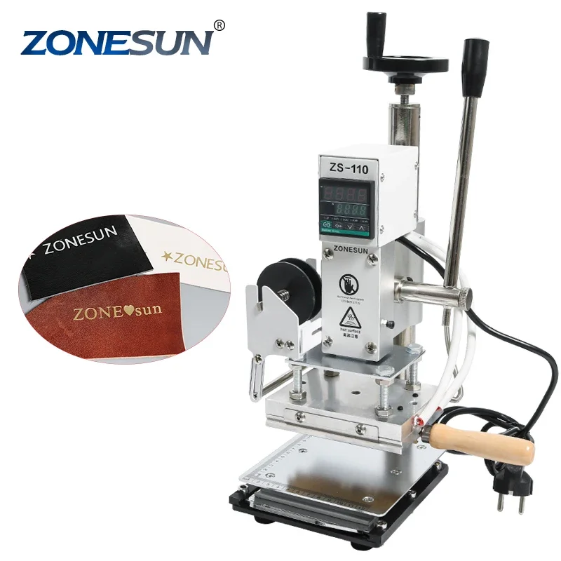 ZS110 slideable workbench Digital hot foil stamping machine leather embossing bronzing tool for wood wood PVC paper DIY