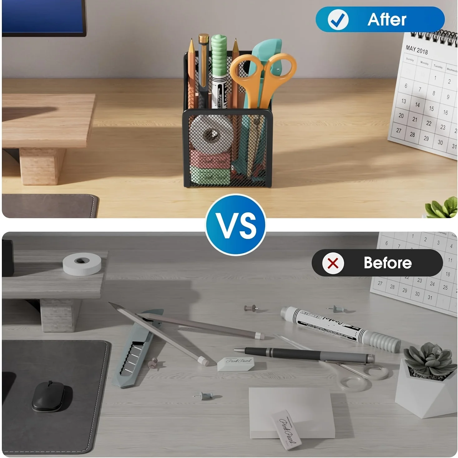 حامل أقلام شبكي مغناطيسي من الفولاذ المقاوم للصدأ: أضف لمسة من الموضة إلى مكتبك أو المنزل #5