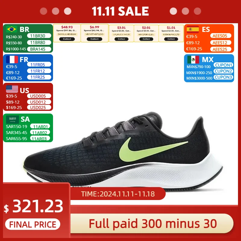 Nike Original Man and Weman sneakers New Arrival  Air Zoom Pegasus 37 low Sneakers Fashionable and breathable Running Shoes