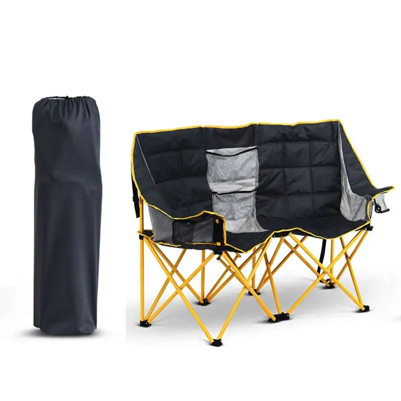 New Design High Quality Aluminum Ultra-Foldable Double Conversation Camping Chair for Hiking Picnic & Fishing
