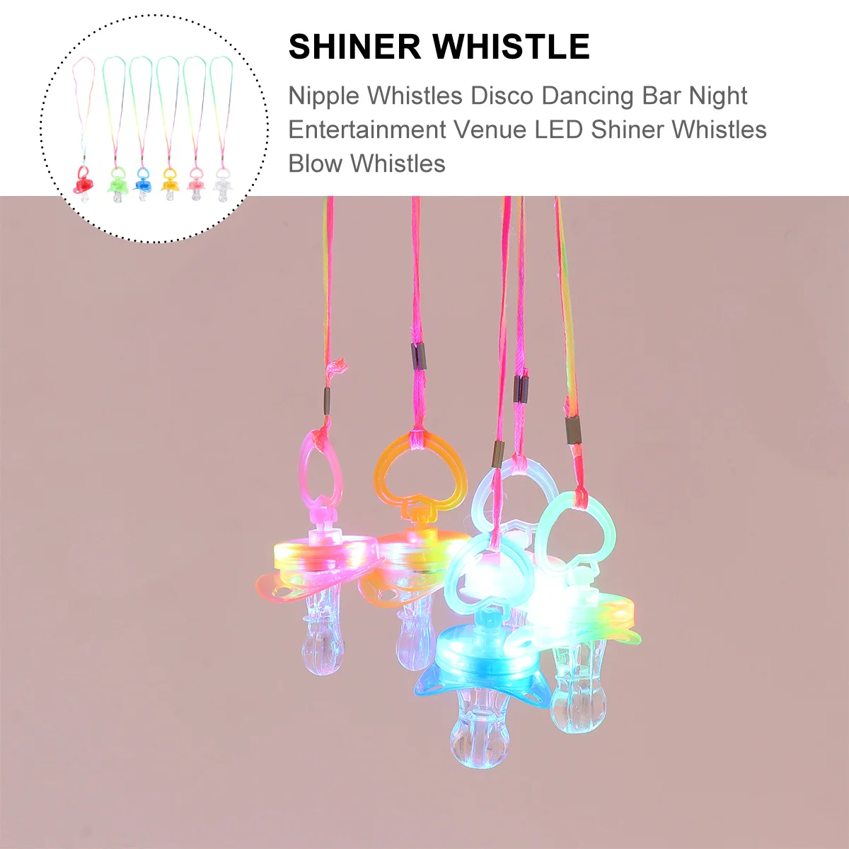 

6pcs Whistles Disco Dancing Bar Night Entertainment LED Shiner Whistles Blow Whistles (Random Color)