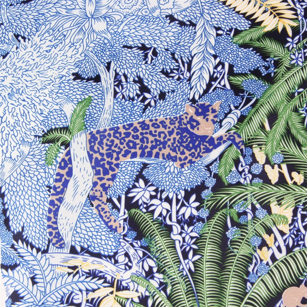 POBING Seidenschal für Damen, große Schals, Secret Garden Print Stolen, quadratisches Bandana, Luxus-Kopftuch, Hijab-Schal, weibliche Foulards, 130 cm – Detail 10