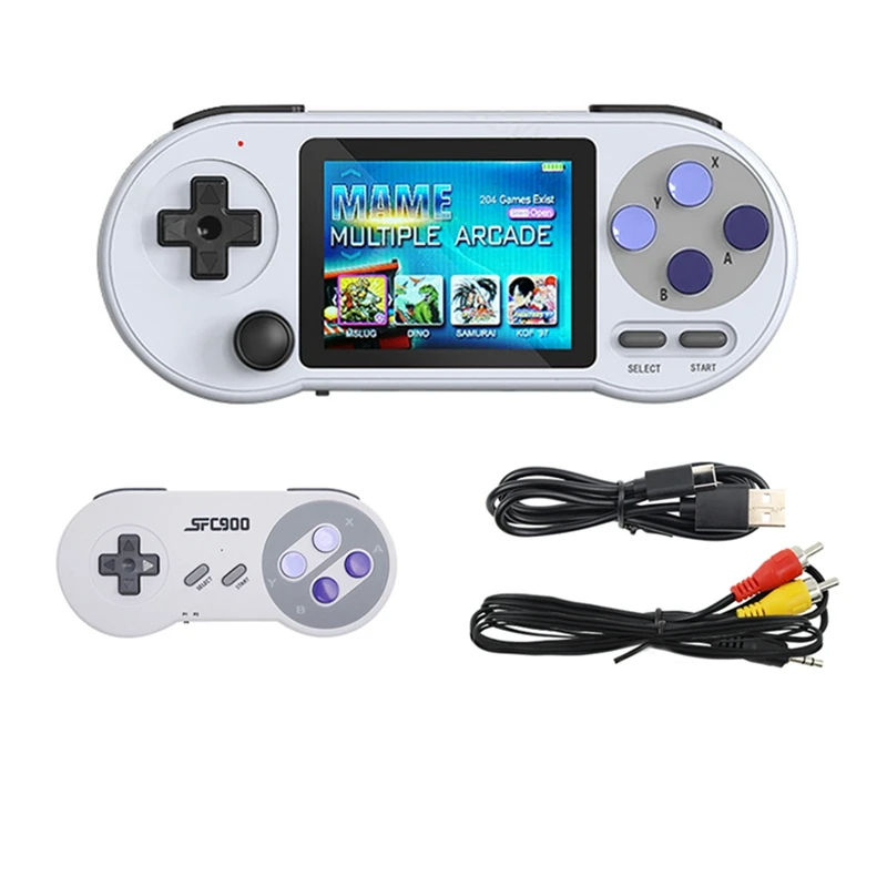 

SF2000 Handheld Game Console Player+Handle Mini Game Pad Plastic Built-In 6000 Games Retro Game Support AV Output