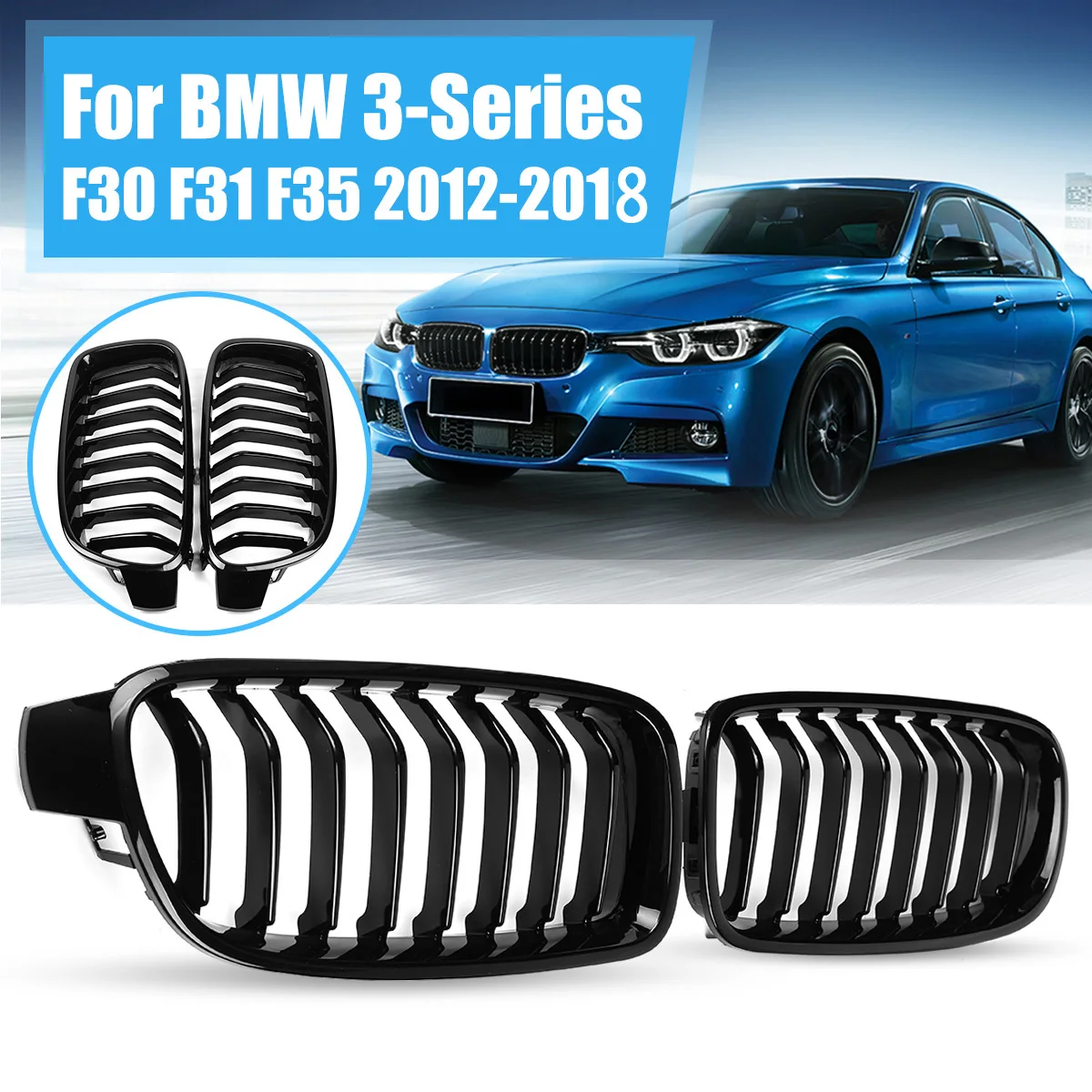

For BMW 3 Series F30 F31 F35 F80 330d 328i 335i 320d 2012-2018 Car Front Kidney Grill Grille Racing Grills Grille Auto Grille