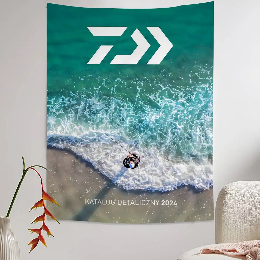 Fashion D-Daiwa Logo Colorful Tapestry Wall Hanging Cheap Hippie Wall Hanging Bohemian Wall Tapestries Mandala Wall Sheets