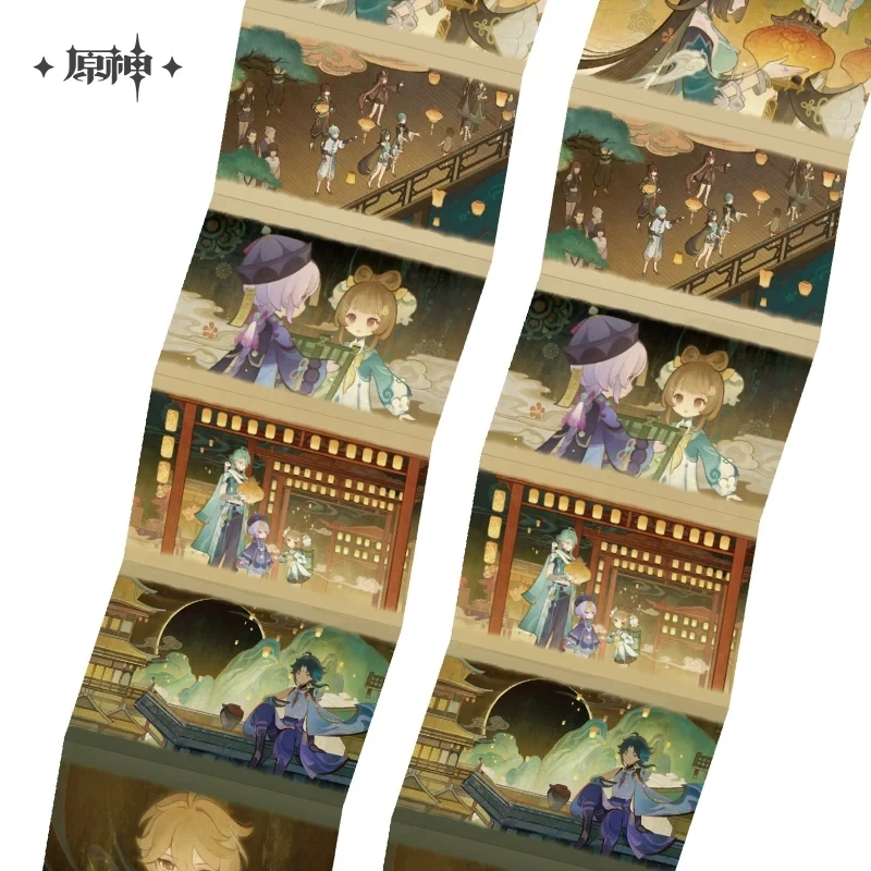 Genshin Impact Official Cosplay Moon Among the Clouds Series Liyue Theme Mini Books Fridge magnet Surroundings Christmas Gifts 3