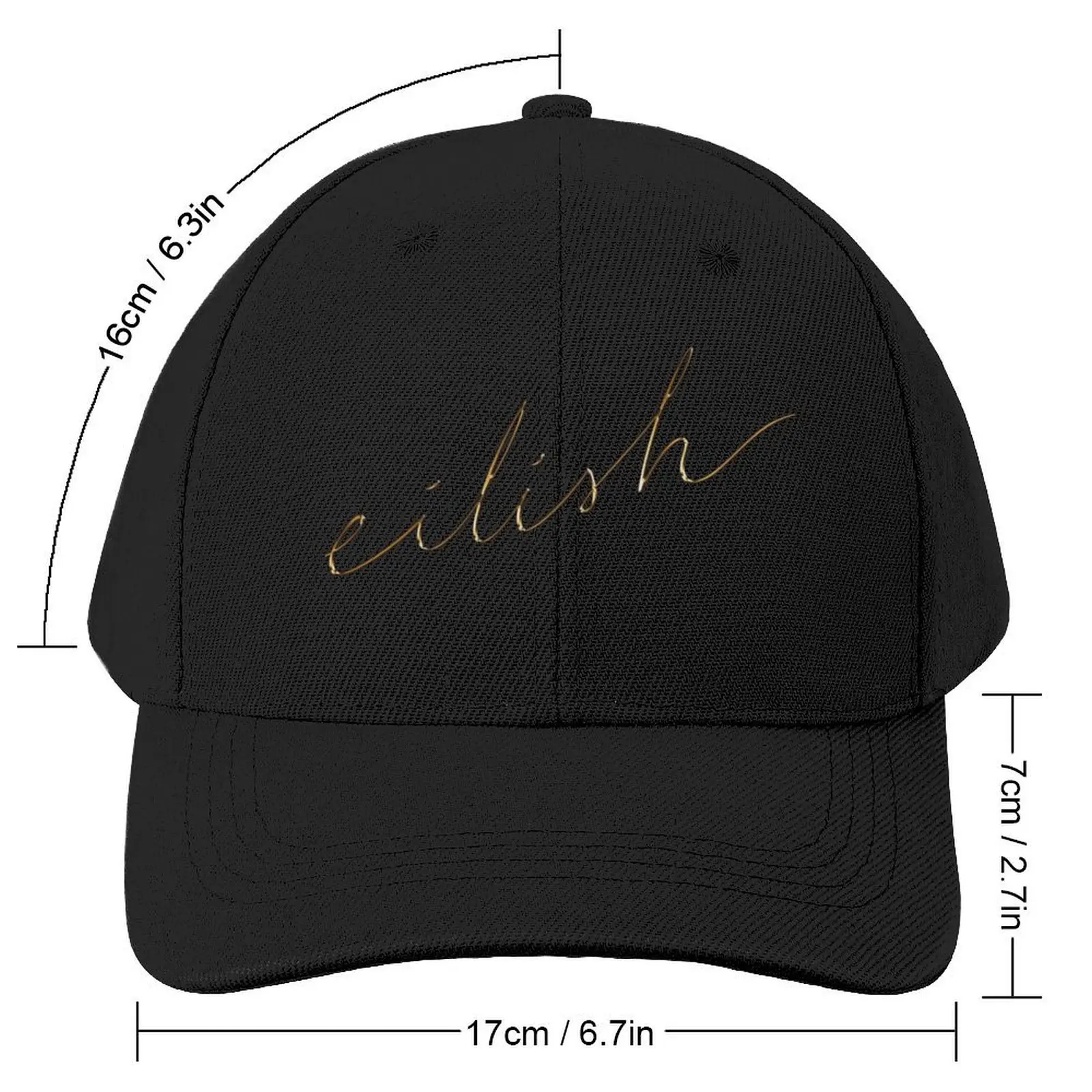 eilish fragrances gold cursive Baseball Cap Hat Luxury Brand Hat Man For The Sun party Hat Caps Male Women's