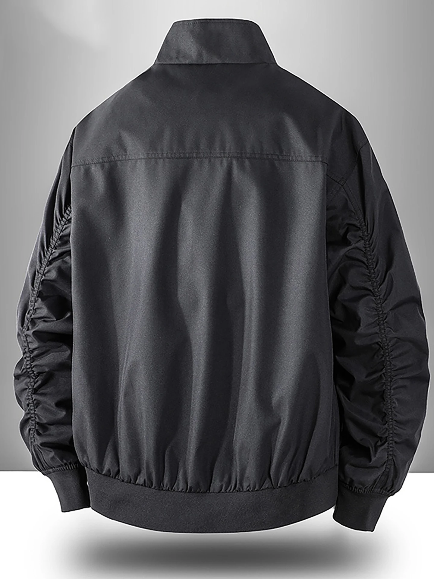 

Men's Casual Loose Fit Flight Jaet Waterproof Polyester Nylon Cosite Fiber Long Sve Zipper Closure Outdoor Climbing Coat