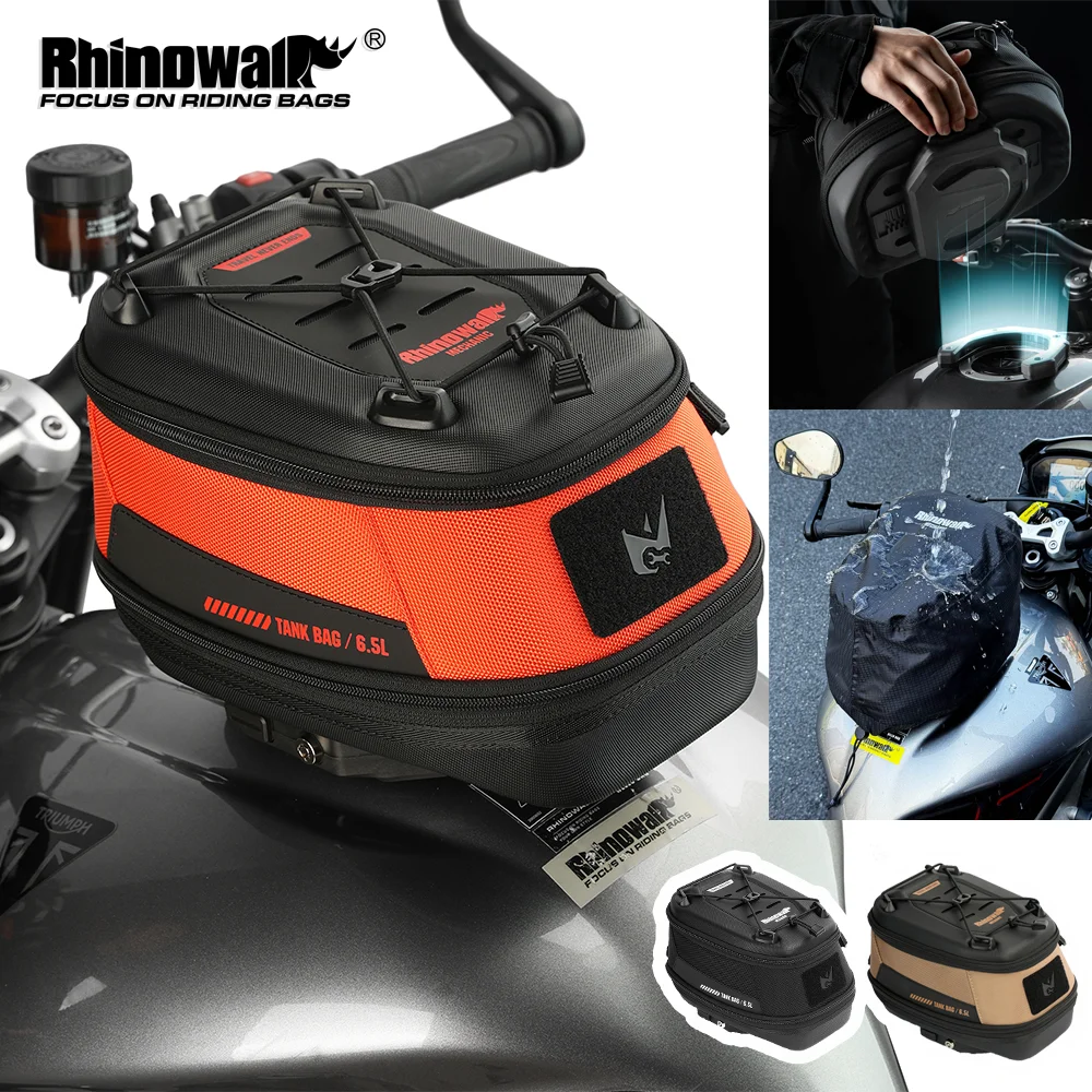 Rhinowalk Motorrad-Tanktasche, magnetisch, Schnellverschluss, 6,5 l, Reise-Aufbewahrungsbox für BMW KTM Beneli HONDA CFMOTO DUCATI, einiger Motor