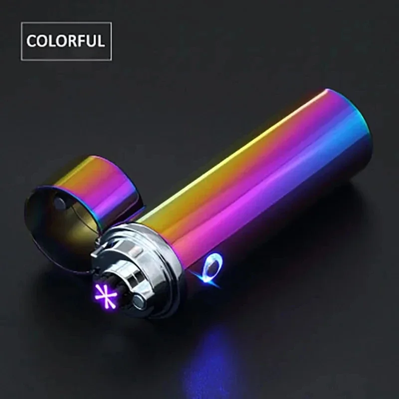 New Windproof Pulse Flameless Six Arc Electric Metal Lighter Kitchen Outdoor Barbecue Camping Cigar Lighter High End Men\'s Gifts