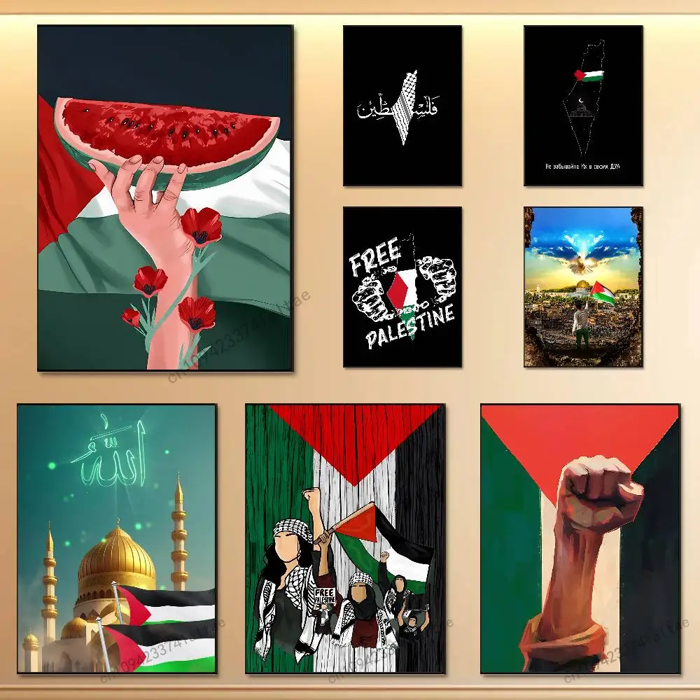 

Flag P-Palestin Art Poster Art Sticky Wall Waterproof For Bedroom Game Room Wall Home Decor Gifts