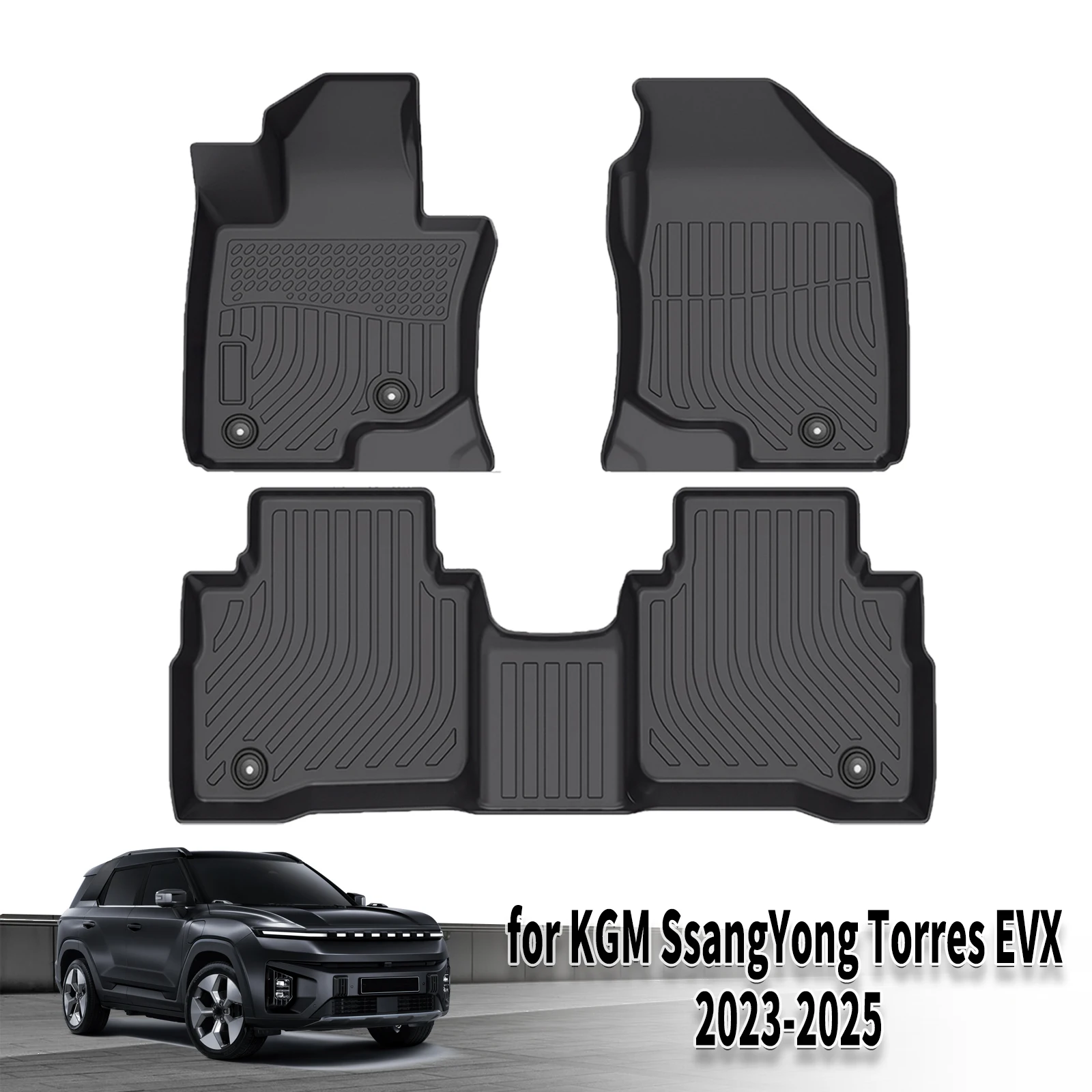 

for KGM SsangYong Torres EVX 2023-2025 Eco-Friendly TPE Car Floor Mats & Trunk Mats, All-Weather Protection (Not For RHD)
