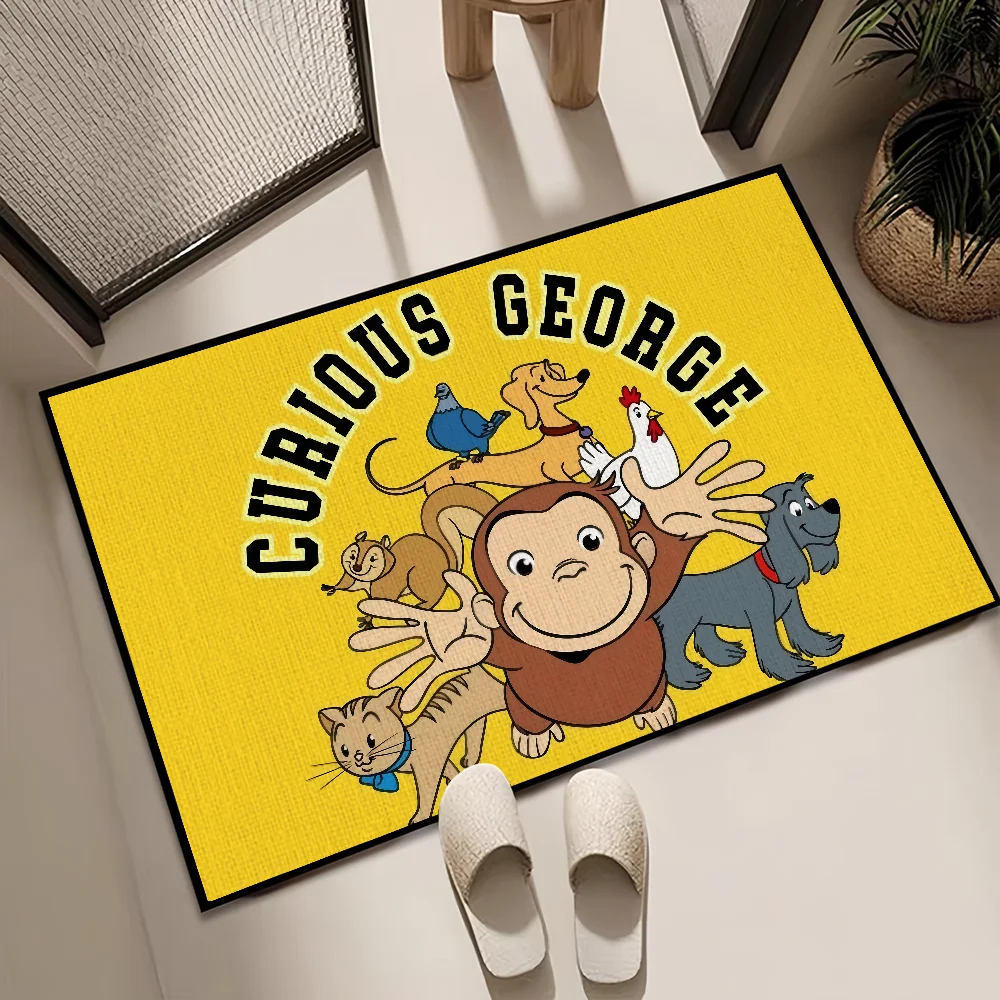 الكرتون مضحك الفن القرد C-Curious G-جورج السجاد الصغير البساط ديكور المنزل غرفة نوم حصيرة المدخل شرفة مدخل ممسحة الديكور