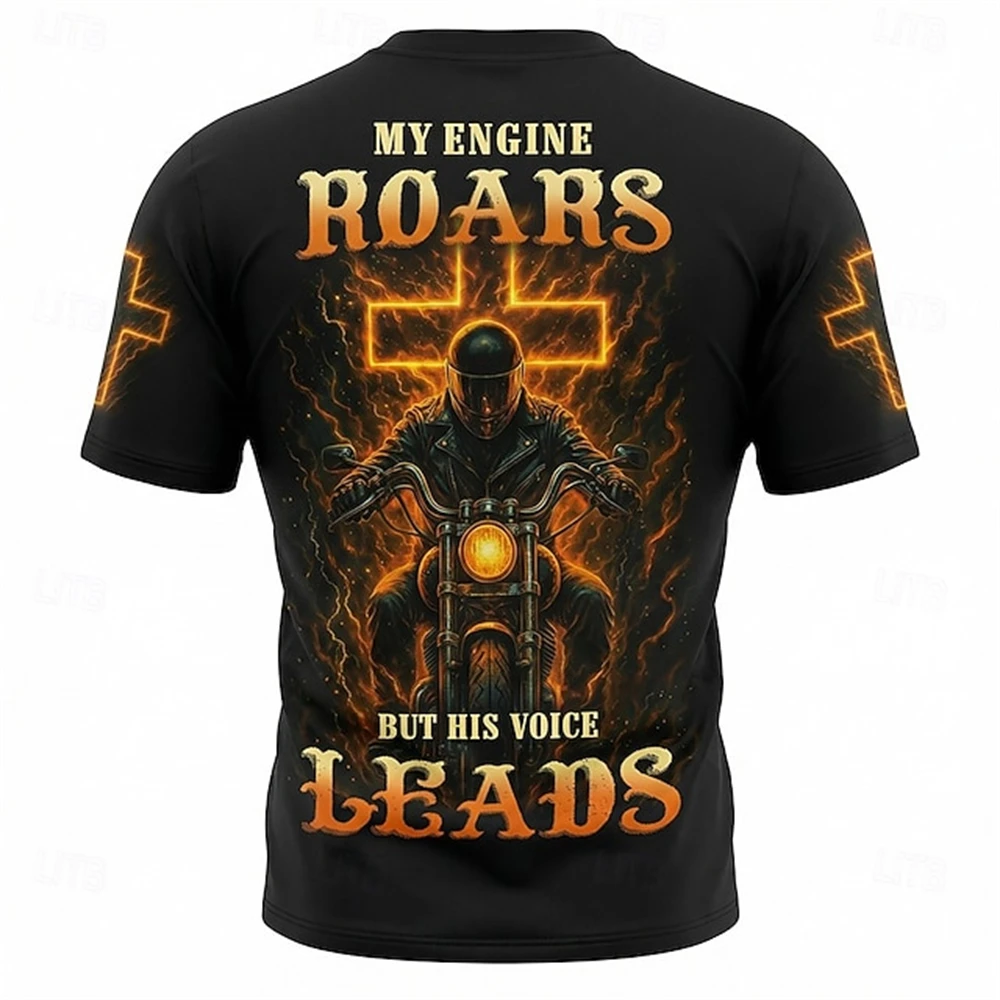 Outdoor Motorcycle Ride Sports Men's T Shirt Summer Breathable Short Sleeve Tees Casual O-neck Loose Top Fashion Street Clothing