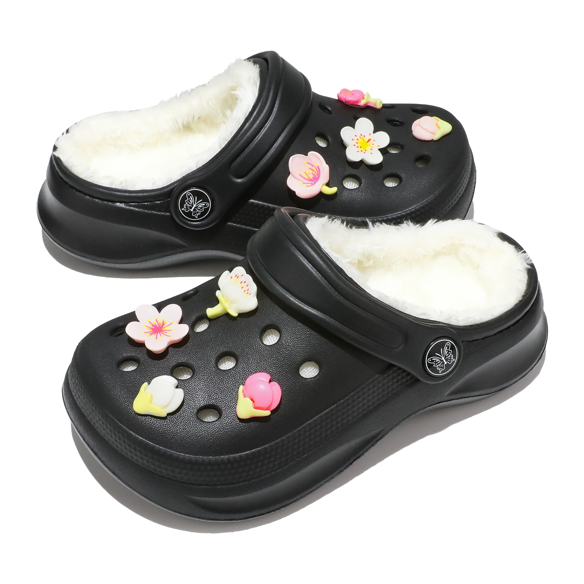 Kinder-Clogs und -Mules mit Fellfutter, leichte Garten-Schuhe mit Baumwollfutter, warme Hausschuhe für Jungen, Mädchen und Kleinkinder, 168. – Detail 14