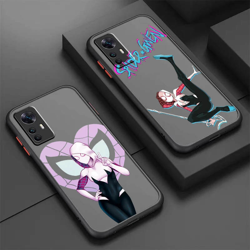 

Gwen Marvel Fashion Cartoon Frosted Translucent For Xiaomi Mi 13 12 12T 11T 11 11i 10T 10 9T Pro Lite Ultra 5G Funda Phone Case